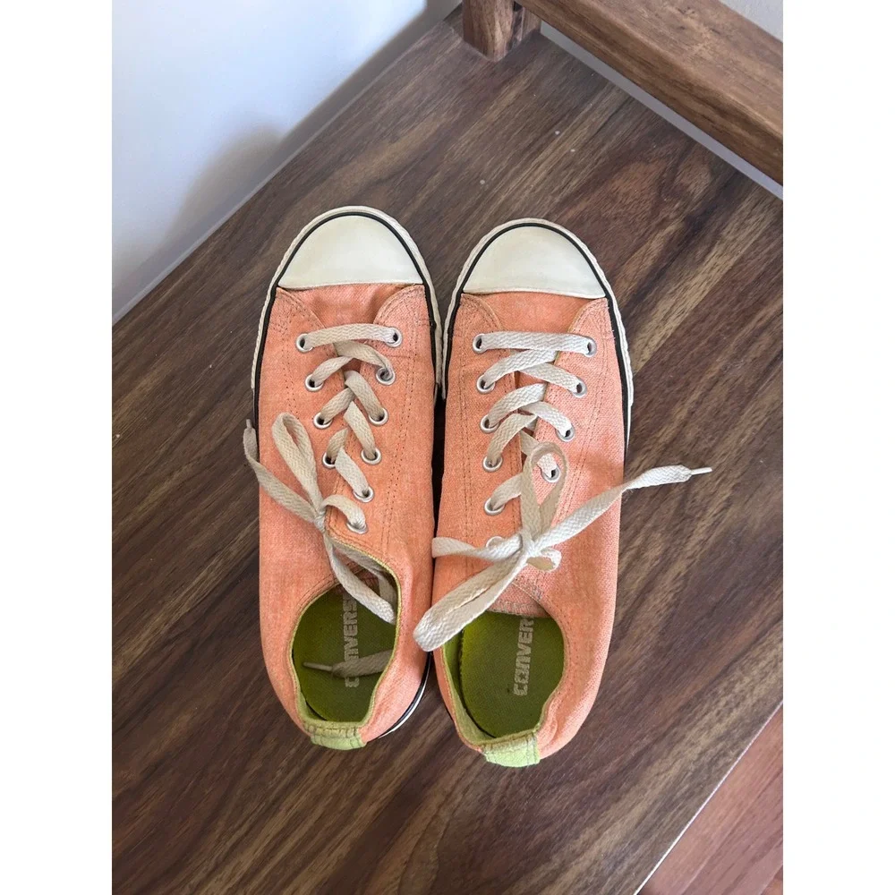 Converse Chuck Taylor All Star Low Top Orange Lime Green Sneakers kid 5/ women 7 - Picture 5 of 8